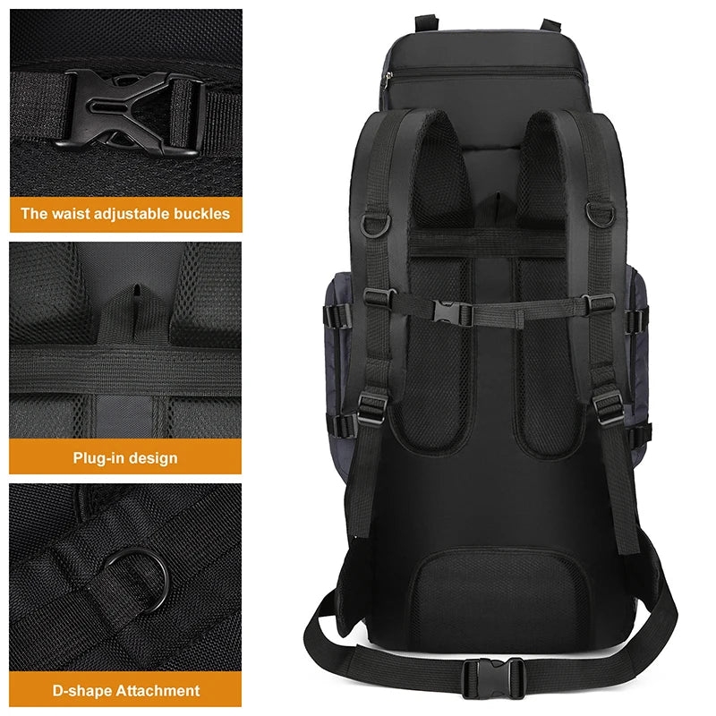 Sac de Voyage 90L – Sac à Dos de Camping, Randonnée, Escalade et Sport