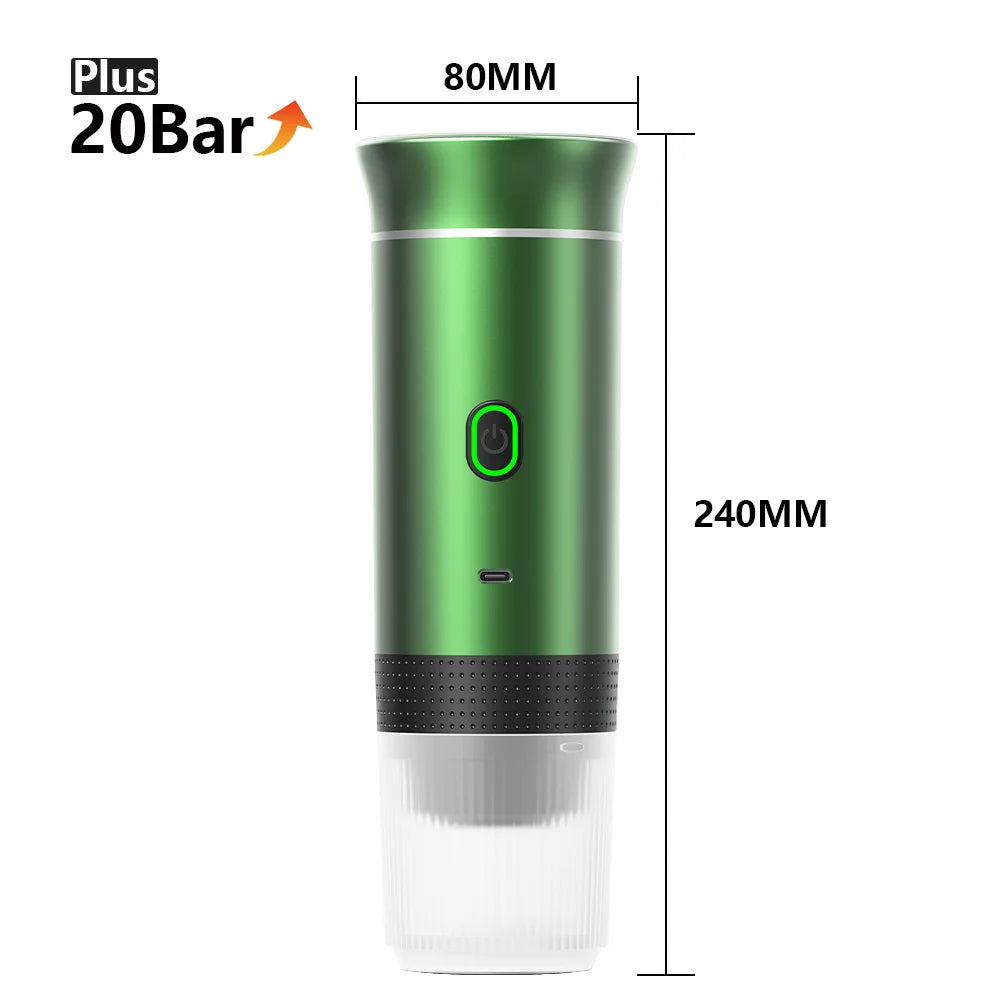 Cafetière Espresso Électrique Sans Fil – Portable 3-en-1 pour Capsules et Café Moulu