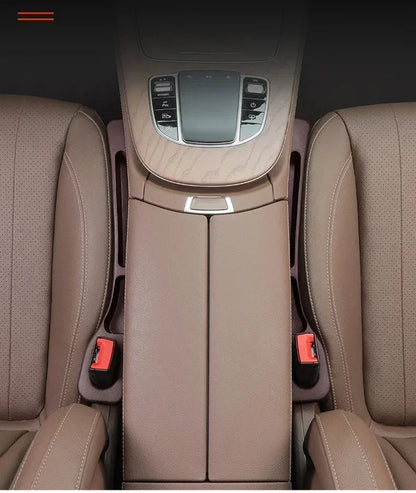 2Pcs Car Seat Gap Filler Organizer PU Waterproof Universal Car Seat Gap Anti-leak Stopper Strip 2Slot Seat Gap Storage Organizer