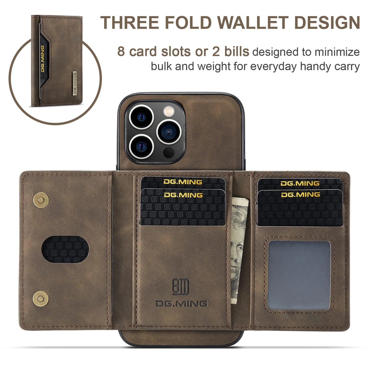 2 in 1 Detachable Wallet Case with Card Holder for IPhone 13 Mini 16E 16 15 Plus 14 13 12 Pro Max XS XR Leather Shockproof Cover