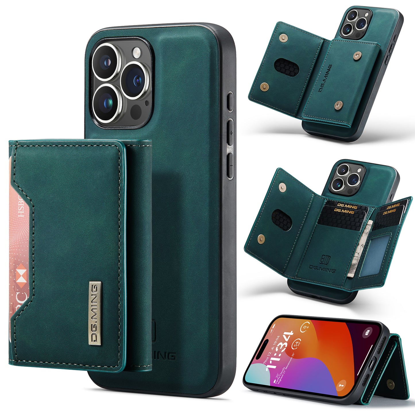 2 in 1 Detachable Wallet Case with Card Holder for IPhone 13 Mini 16E 16 15 Plus 14 13 12 Pro Max XS XR Leather Shockproof Cover