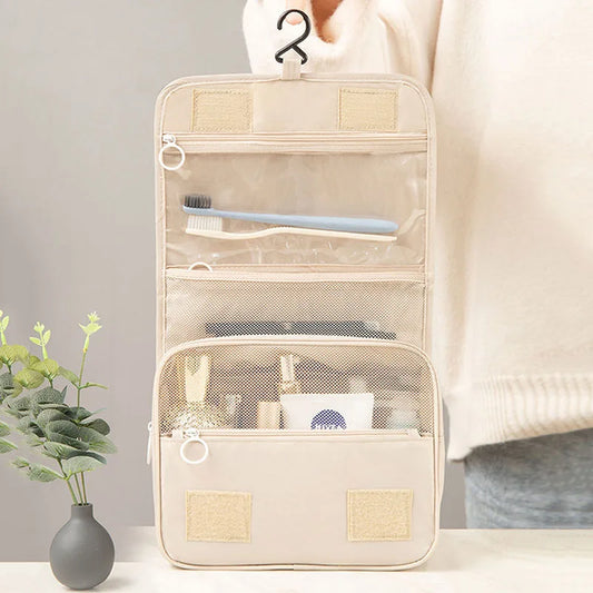 Sac de Maquillage de Voyage Imperméable – Organisateur de Toilettes avec Crochet