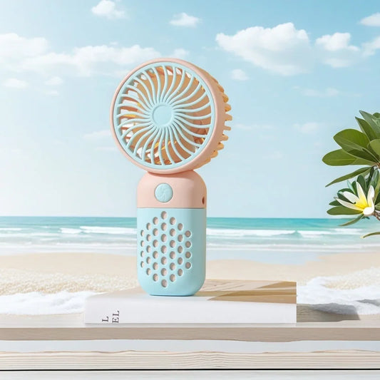 Mini Ventilateur Portable USB Rechargeable – Design Cartoon Mignon pour Étudiants