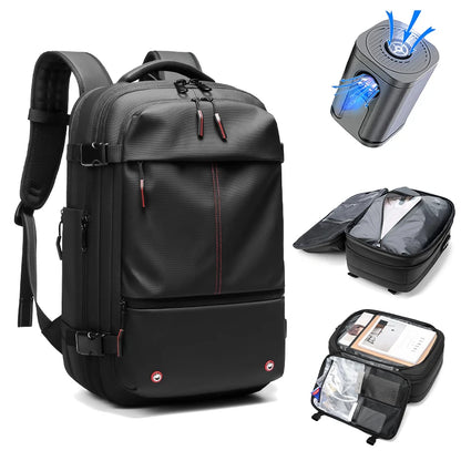 Sac à Dos de Voyage Homme avec Compression à Vide, Sac à Dos pour Ordinateur Portable 17 pouces