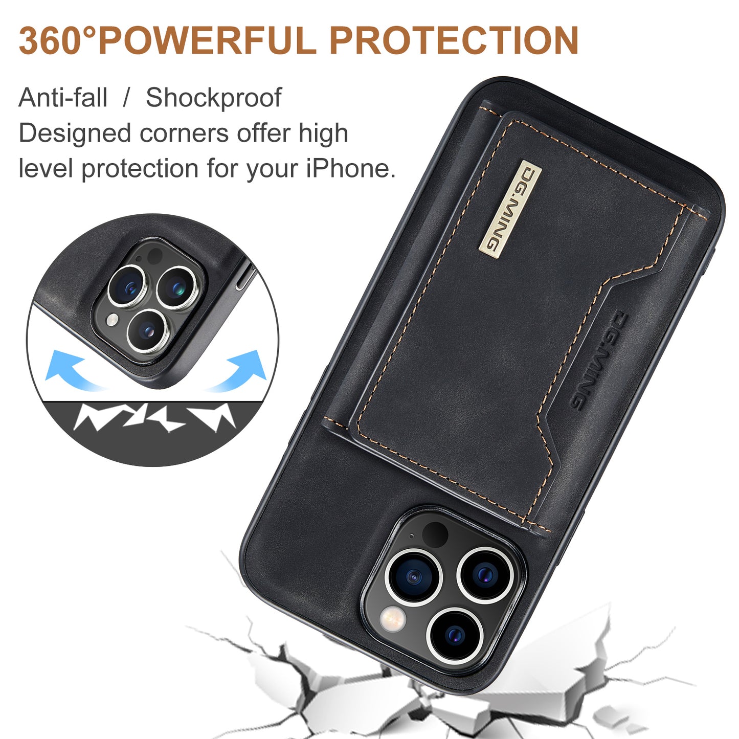 2 in 1 Detachable Wallet Case with Card Holder for IPhone 13 Mini 16E 16 15 Plus 14 13 12 Pro Max XS XR Leather Shockproof Cover