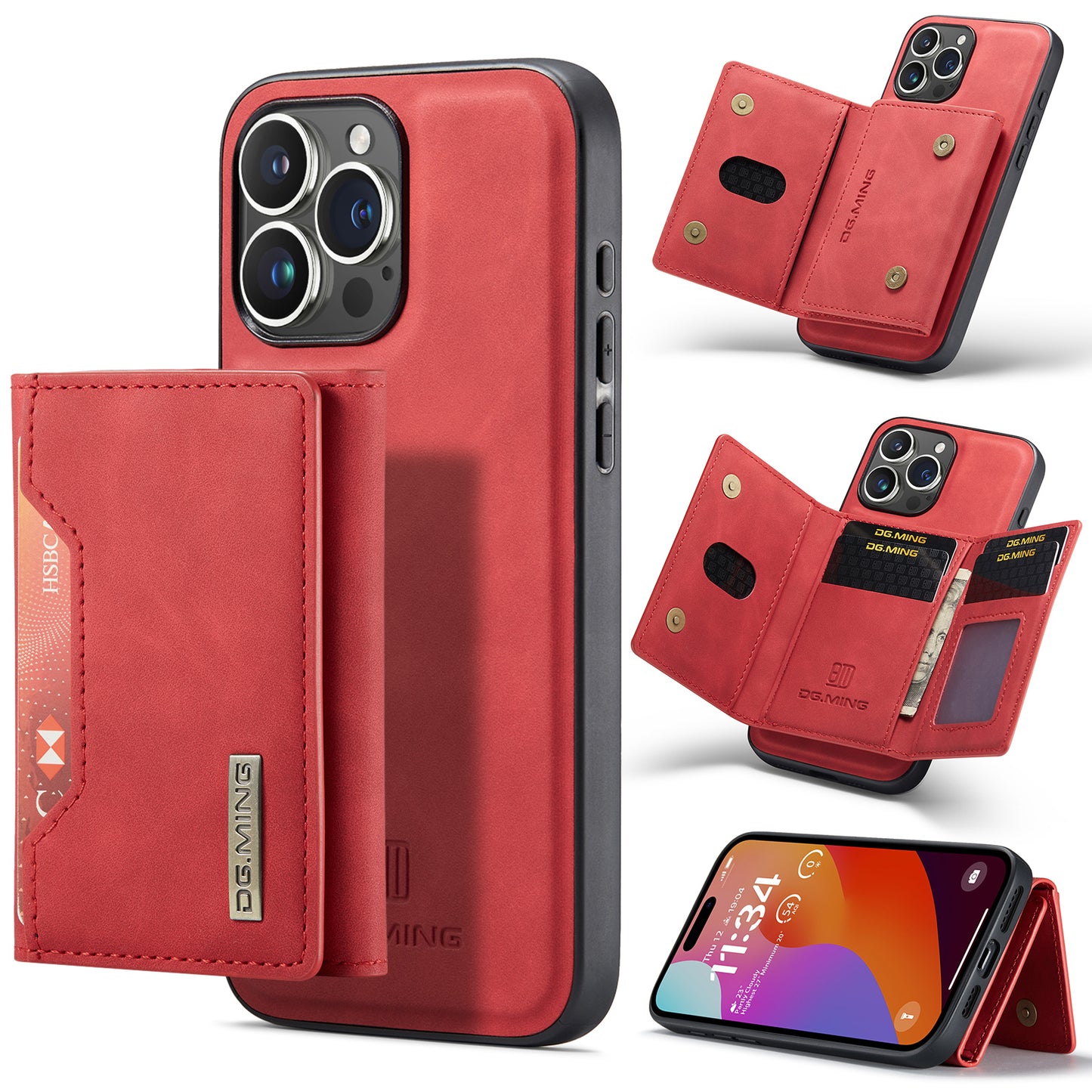 2 in 1 Detachable Wallet Case with Card Holder for IPhone 13 Mini 16E 16 15 Plus 14 13 12 Pro Max XS XR Leather Shockproof Cover
